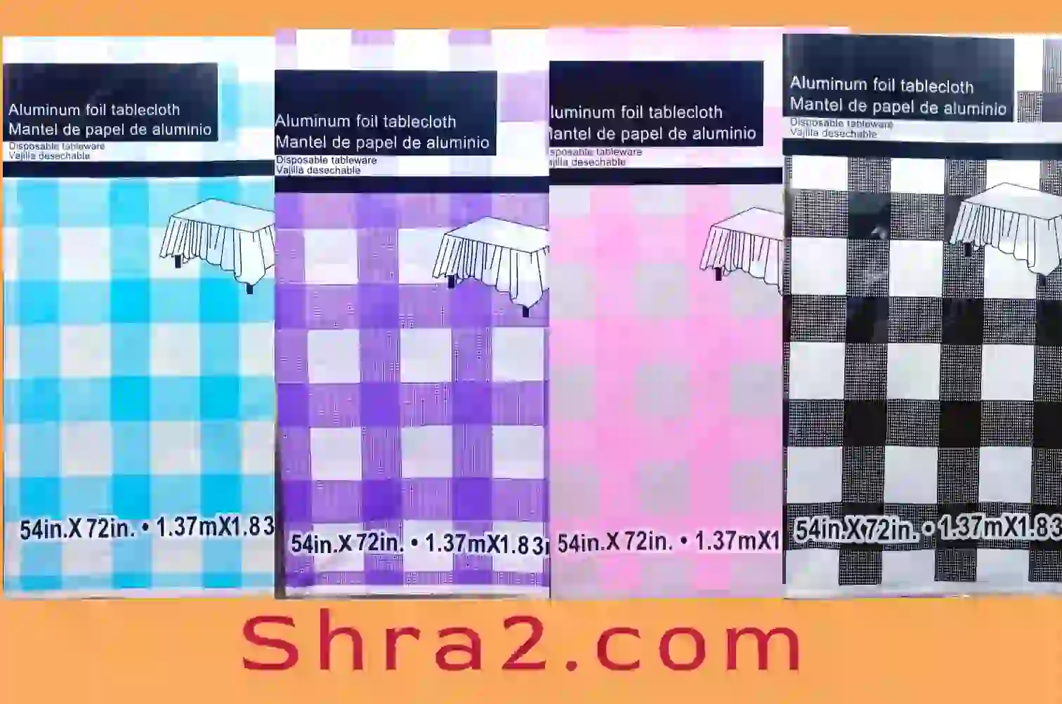 مفرش سفرة فويل كاروهات للمناسبات الوان متعددة